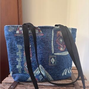 Cotton Blue Patterned Bag